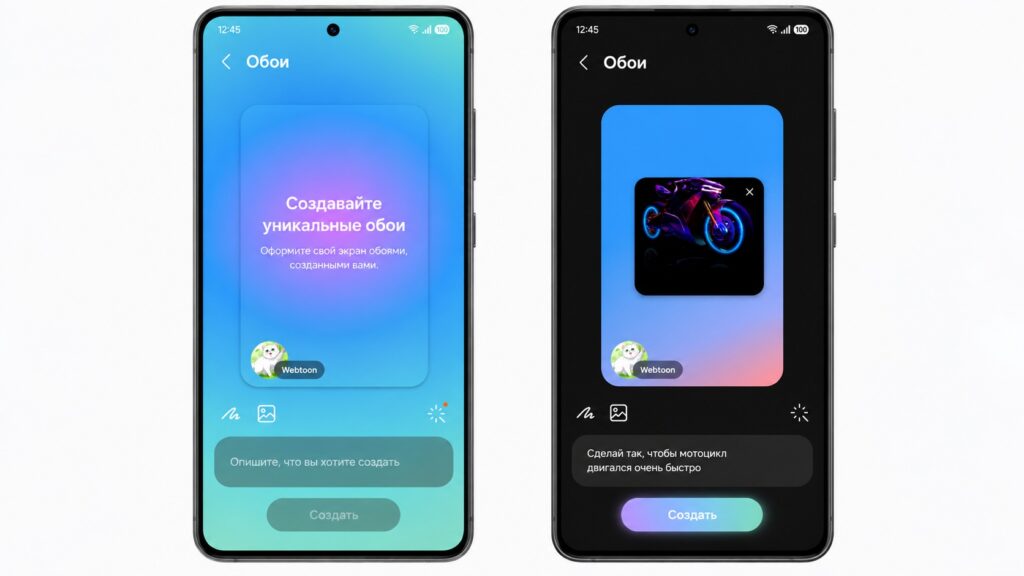 Generating a wallpaper with AI on a Samsung phone