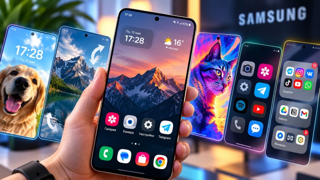 Samsung smartphone home screen settings