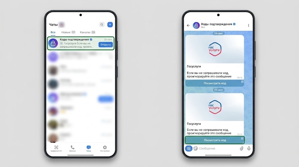 Verification codes in a dedicated MAX chatbot