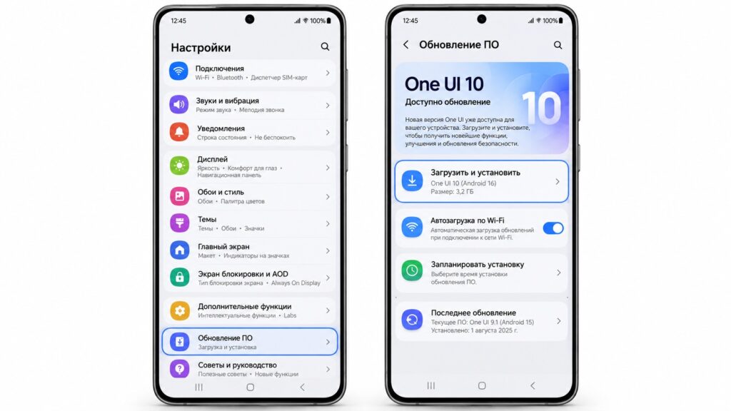 Installing the One UI 10 update on a Samsung phone
