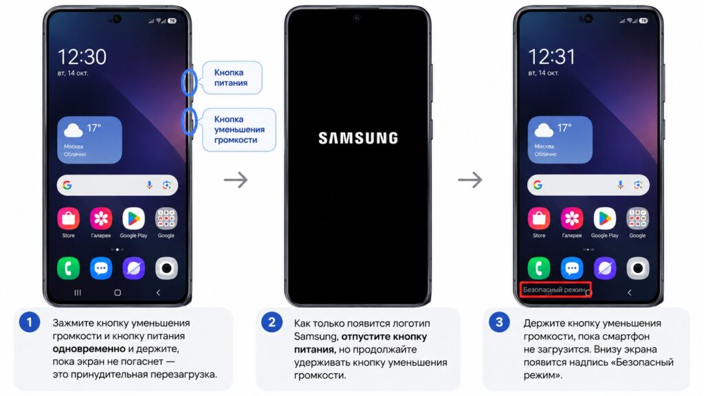 Putting a Samsung phone into Safe mode