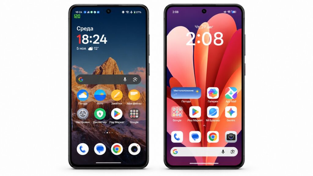 OnePlus 15 interface on the left and POCO F9 Ultra interface on the right