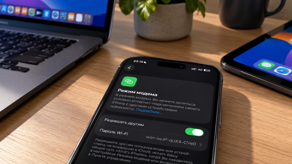 Personal Hotspot running on an iPhone