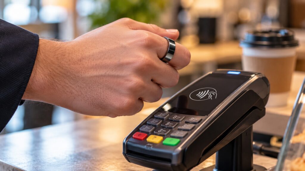 Paying for a purchase with the Sber Smart Ring