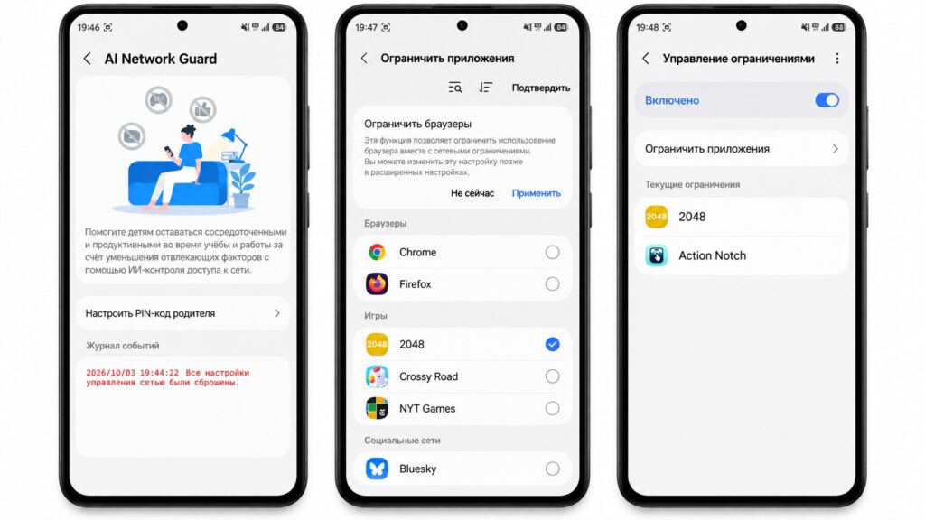 Restricting apps with AI Network Guard