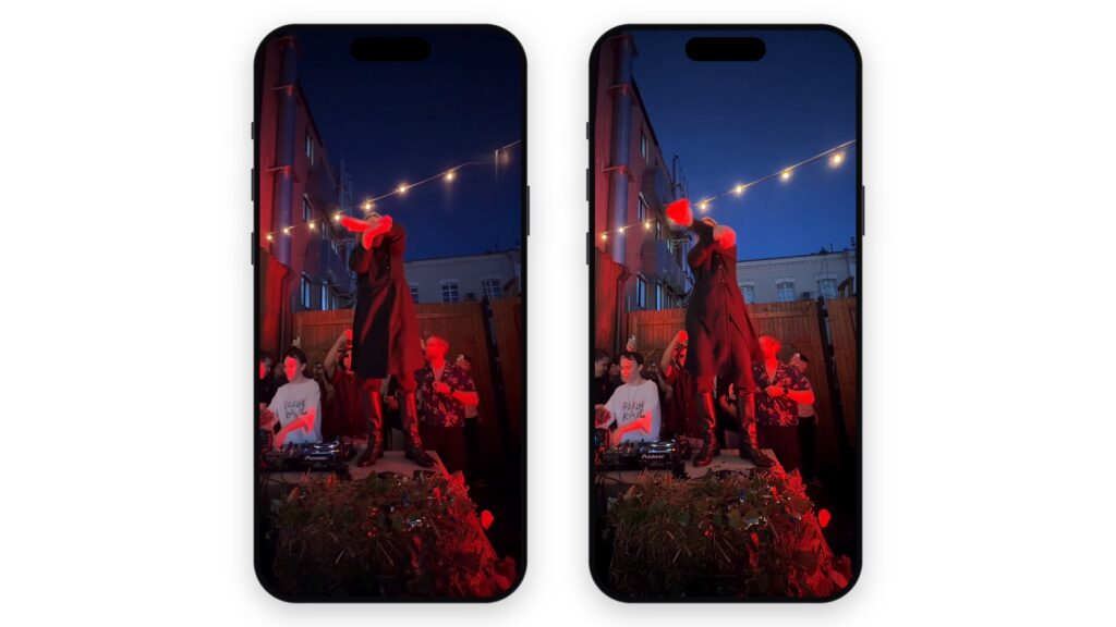 Frames before and after the join between two parts