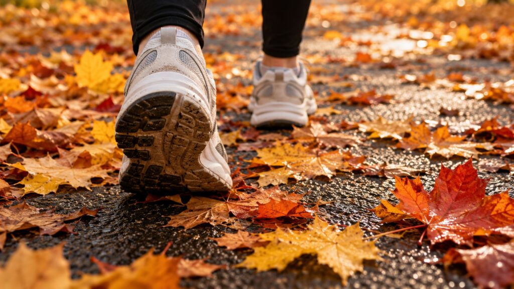 A walk along an autumn road