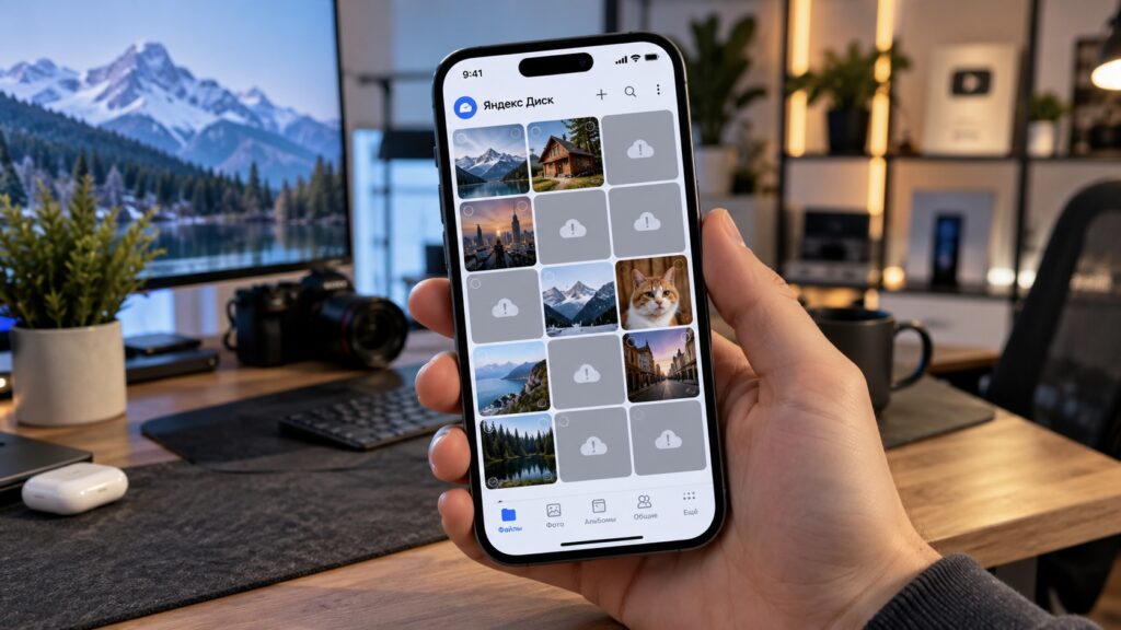 Some photos in Yandex Disk appear as gray tiles