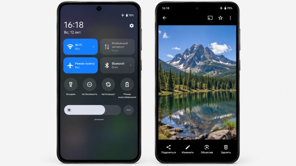 Turning on airplane mode and checking photos in the Gallery